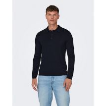 ONLY & SONS Knitted Polo Shirt - Navy, Navy