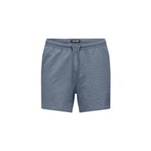 ONLY & SONS Pocketed Seersucker Swim Shorts - Blue, Blue