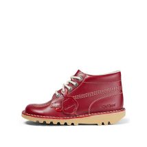 Kickers Leather Chunky Lace Up Ankle Boots - 4STD - Red, Red