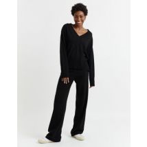 Chinti & Parker Wool Rich Relaxed Jumper with Cashmere - Black, Black