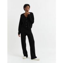 Chinti & Parker Wool Rich Cropped Cardigan with Cashmere - Black, Black