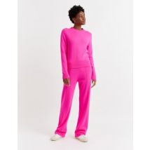 Chinti & Parker Wool Rich Wide Leg Relaxed Joggers with Cashmere - XL - Hot Pink, Hot Pink