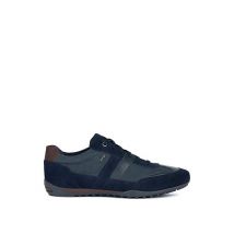 Geox Leather & Suede Lace Up Trainers - 11 - Navy, Navy