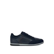Geox Leather & Suede Lace Up Trainers - 9 - Navy, Navy