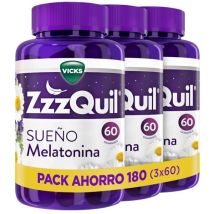 ZzzQuil Sueño Melatonina 1mg Dormir Frutos del Bosque 3x60 Gummies