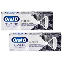 Pasta de dentes Oral-B 3D White Luxe com carvão ativado, 2 x 75 ml