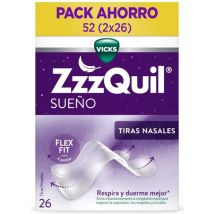 ZzzQuil Sueño Tiras Nasales Respira y Duerme Mejor 2x26 uds