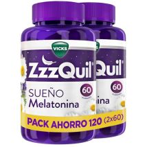 ZzzQuil Sueño Melatonina 1mg Dormir Frutos del Bosque 2x60 Gummies