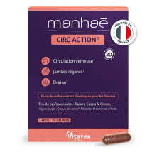 Manhaé Circ Action Jambes légères et Drainage Vigne Rouge 30 gélules