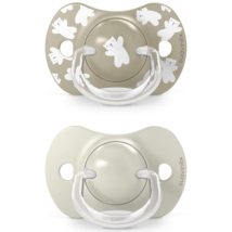 Suavinex Wild&Free Sucette avec tétine en silicone physiologique SX Pro Beige +18 mois (2 unités)