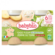 Babybio Légumes Pot Chou Fleur Pomme de Terre +6m Bio 2 x 130g - Légumes -