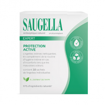 Saugella Antiseptique Naturel Lingettes Intimes Nettoyantes - Pack 10 lingettes