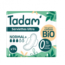 Tadam' Hygiène Féminine Serviette Dermo-Sensitive Ultra Normal 14 unités