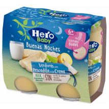 Hero Baby Jars Bonne Nuit Légumes à la Crème de Merlan +6m 2x190 gr