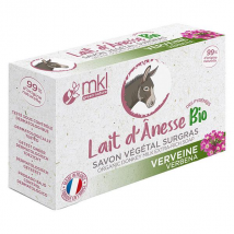 MKL Green Nature Lait d'Ânesse Savon Végétal Verveine 100g pour Peau Sensible,Peau Mixte