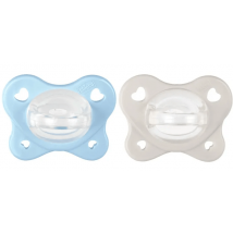 Chupeta Chicco Physioforma Dual Soft Azul/Cinza 2-6 meses 2 unidades