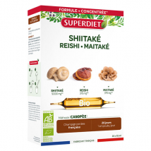 Superdiet Shiitaké Reishi Maitaké Bio 20 ampoules de 10ml