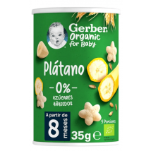 Gerber Cereais Folhados Orgânicos com Banana +8m 35 gr