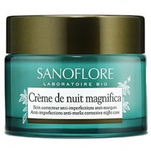 Sanoflore Magnifica Crème Nuit Anti-Imperfections Bio 50ml Vegan - Purifiant et Reéquilibrant, Séborégulateur et Matifiant -