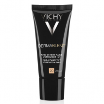 Vichy Dermablend Fond de Teint Fluide Correcteur 16h N°20 Vanilla 30ml Effet Mat pour Peau Grasse,Peau Mixte,Peau à problèmes