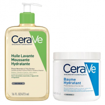 Cerave Routine Corps Peaux Sèches Huile Lavante 473ml & Baume Hydratant 454g
