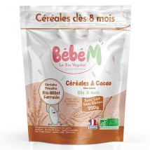 Bébé M Céréales et Cacao dès 8 mois Bio - 220g