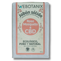 Sabonete sólido orgânico de rosa mosqueta com CBD da Webotnix, 100g