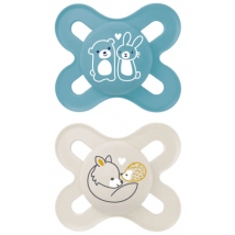 Chupeta MAM Original Start em látex azul mate 0-2 meses, 2 unidades