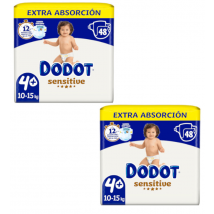 Dodot Sensitive Extra-Jumbo Pack Couches T4+ (10-15 Kg) 2x48 unités