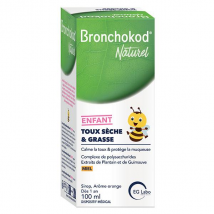 Bronchokod naturel enfant Toux sèche & grasse-Goût orange-Flacon 100 ml