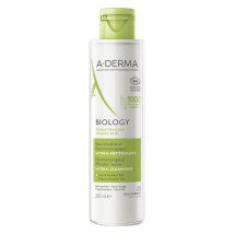 A-Derma Biology Eau Micellaire Dermatologique Hydra-Nettoyante Bio 200ml pour Peau Fragile ou Irritée