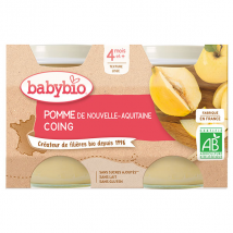 Babybio Fruits Pot Pomme Coing +4m Bio 2 x 130g
