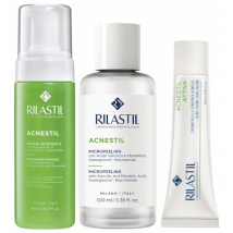 Rilastil Acnestil Mousse Nettoyante 150 ml+Micropeeling 100 ml+Crème Attiva 40 ml