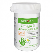 Norsan Omega-3 Vegan 1700mg Huile d'Algue 80 capsules