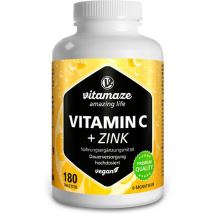 Vitamaze Vitamina C 1000 mg + Zinc Vegano 180 Comprimidos