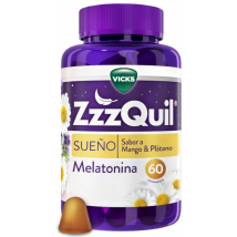 ZzzQuil Sueño Melatonina Dormir Mango y Plátano 60 Gummies