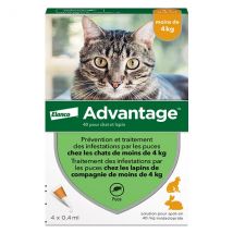 Advantage Solution Antipuce Chat Lapin 1 à 4kg 4 pipettes - Anti-Puce -
