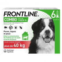 Frontline Combo Chien XL 6 pipettes - Anti-Puce, Anti-Tique, Anti-Poux -