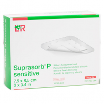 L&R Suprasorb P Sensitive Border Lite 7,5cm X 8,5cm 10 unités - Hydrocolloïde, Waterproof, Stérile, Absorbant -