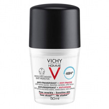 Vichy Homme Déodorant Anti-Transpirant Anti-Traces 48h Roll-On 50ml - Anti-Traces -