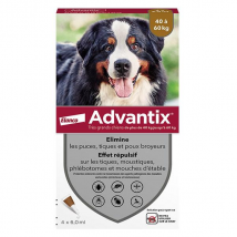 Advantix Chien Solution Antiparasitaire Très Grande Race 40 à 60kg 4 pipettes -