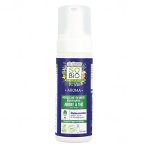 So'Bio Étic Aroma Mousse Nettoyante Purifiante Arbre à Thé Bio 150ml pour Peau Grasse et à problèmes