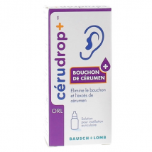 Bausch & Lomb ORL Cerudrop + Élimine Bouchon Excès de Cérumen de l'Oreille 12ml