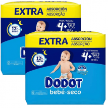 Dodot Fraldas Bebé Extra Secas T4+ (10-15 Kg) 2x62 unidades