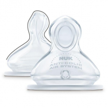 Nuk Tétine Physiologique en Silicone First Choice+ +6m Débit M Lot de 2 - Physiologique,Anti-Colique AC -