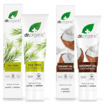 Dentifricio Dr. Organic Tea Tree 100 ml + Dentifricio all'olio di cocco 100 ml