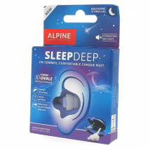 Alpine Sleep Deep Bouchons d'Oreilles Nuit Atténuation Très Forte Forme Ovale M/L