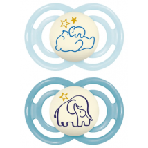Sucette MAM Perfect Night Bleu vif +6 mois (lot de 2)
