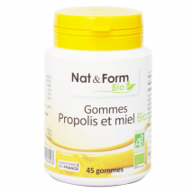 Nat & Form Bio Gommes Propolis & Miel 45 unités