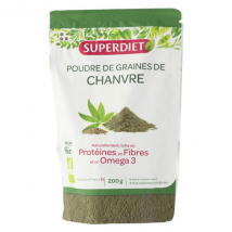 Superdiet Poudre de Graines de Chanvre 200g Bio